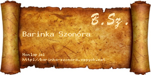 Barinka Szonóra névjegykártya